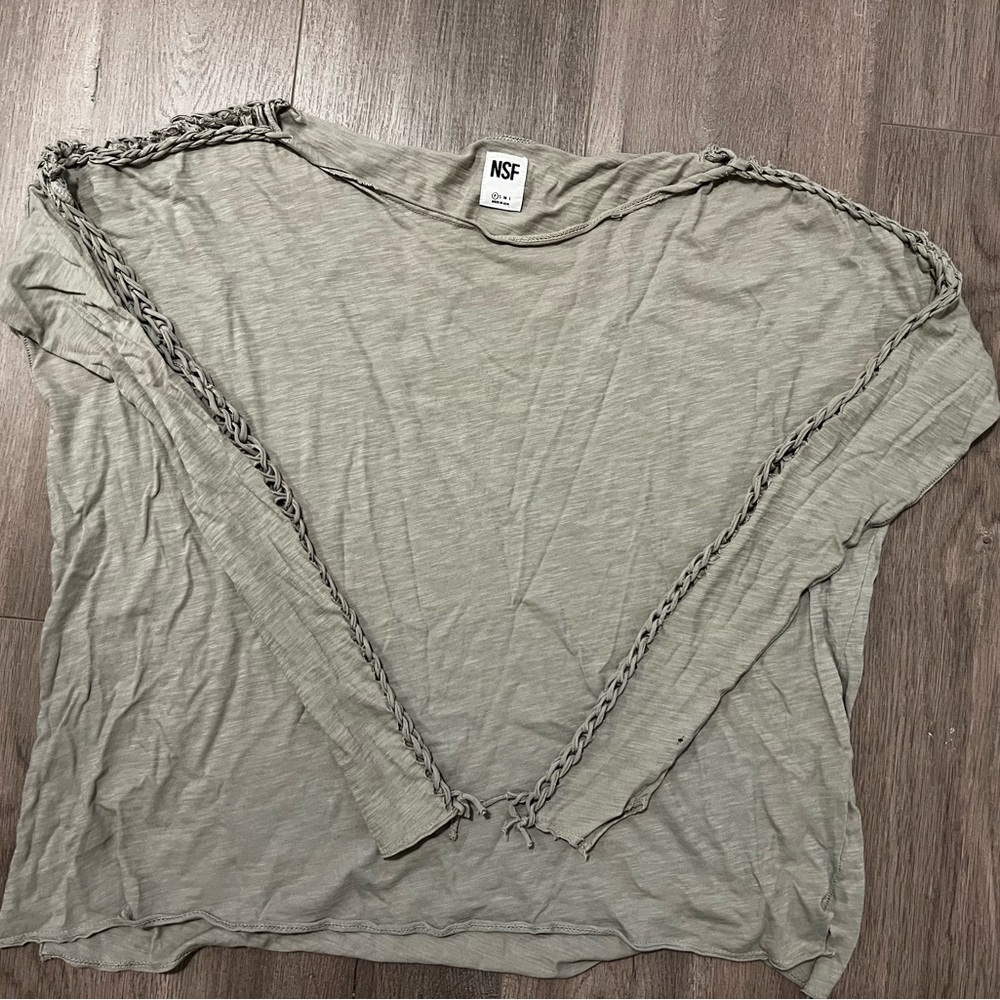 NSF Woven Sleeve Drape Top Size P